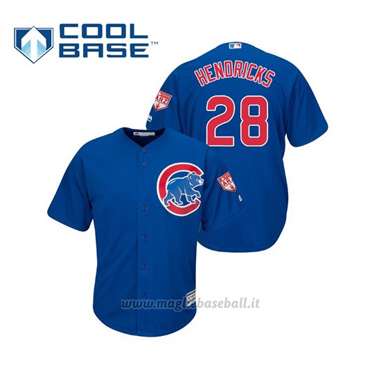 Maglia Baseball Uomo Chicago Cubs Kyle Hendricks Cool Base Entrenamiento De Primavera 2019 Blu